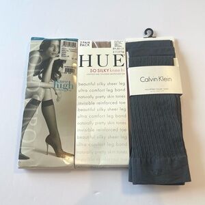 8 Pair Women Calvin Klein,Nordstrom & Hue Knee High Trouser Socks & Sheers
